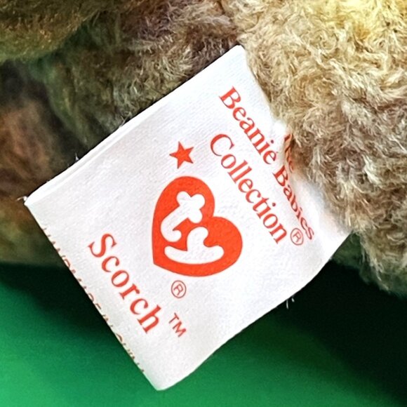 Ty Beanie Baby Scorch dragon 1998 brown plush red iridescent wings PVC PE - Picture 7 of 10